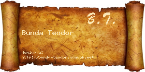 Bunda Teodor névjegykártya